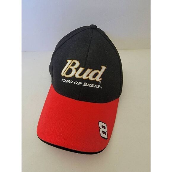 Chase Authentics Mens Back Red Nu-fit Dale Earnhardt Budweiser Baseball Cap NWOT - Picture 1 of 5